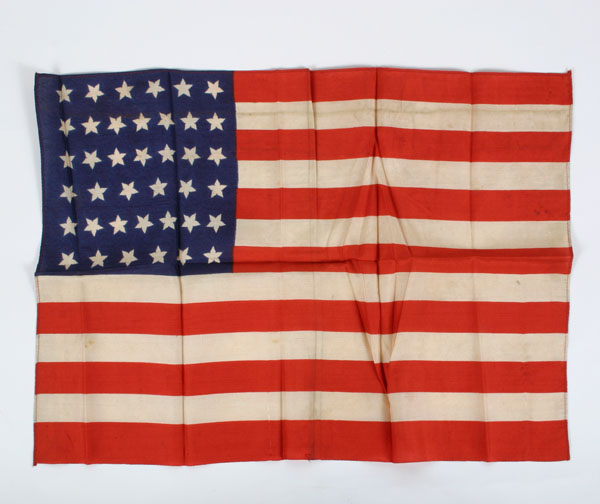 Appraisal: U S flag thirty-nine star late th C printed on