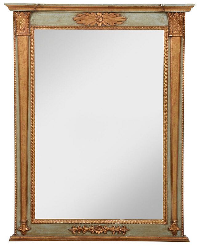 Appraisal: Directoire Style Parcel Gilt and Painted Mirror th century pale