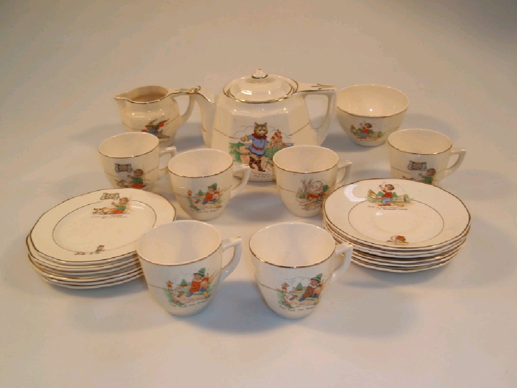 Appraisal: A Sylvan nursery teaset with nursery rhyme decoration