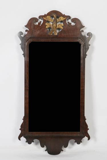 Appraisal: A GEORGE III CHIPPENDALE STYLE WALL MIRROR with a rectangular