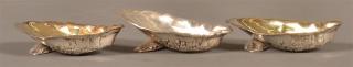 Appraisal: Three Heavy Sterling Silver Oyster Shell Bowls troy ozs -