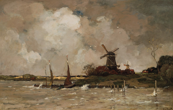 Appraisal: THEOPHILE de BOCK Dutch - A Stormy Day Holland oil