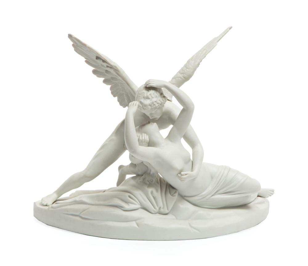 Appraisal: ParianPorcelain Figural Group after Cupid and Psyche by Antonio Canova