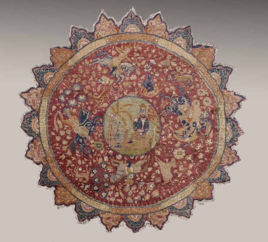 Appraisal: SEMI-ANTIQUE TURKISH HAND KNOTTED WOOL ' '' ROUND RUG WITH