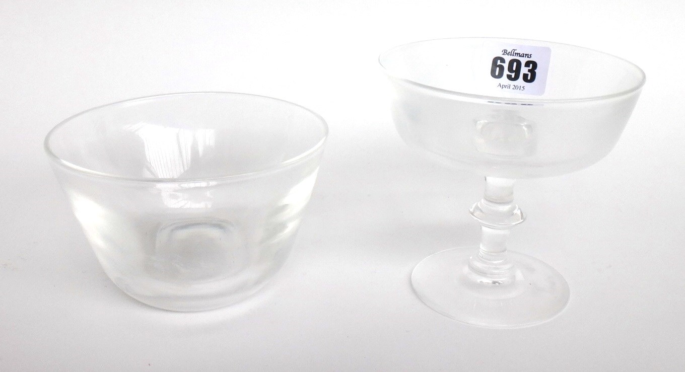 Appraisal: A part suite of Steuben knopped cocktail glasses and bowls