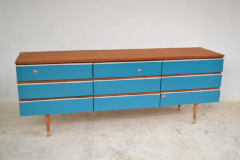 Appraisal: A 'S FLER TEAK NINE DRAWER SIDEBOARD A 'S FLER