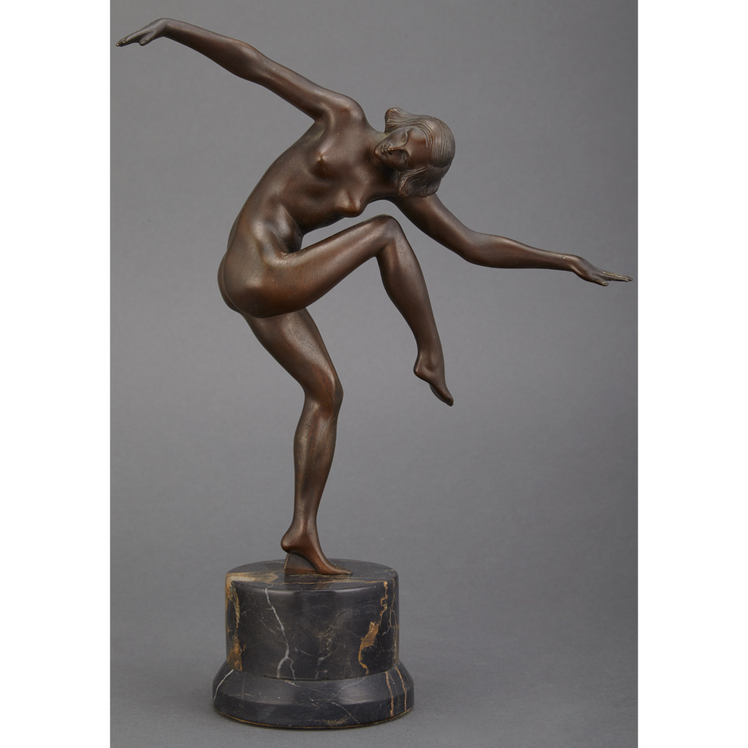 Appraisal: Austrian Art Deco Bronze Figure of a Female Dancer Circa