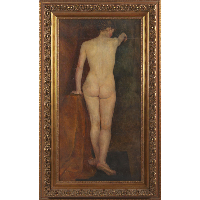 Appraisal: French early th century Nude c oil on canvas x