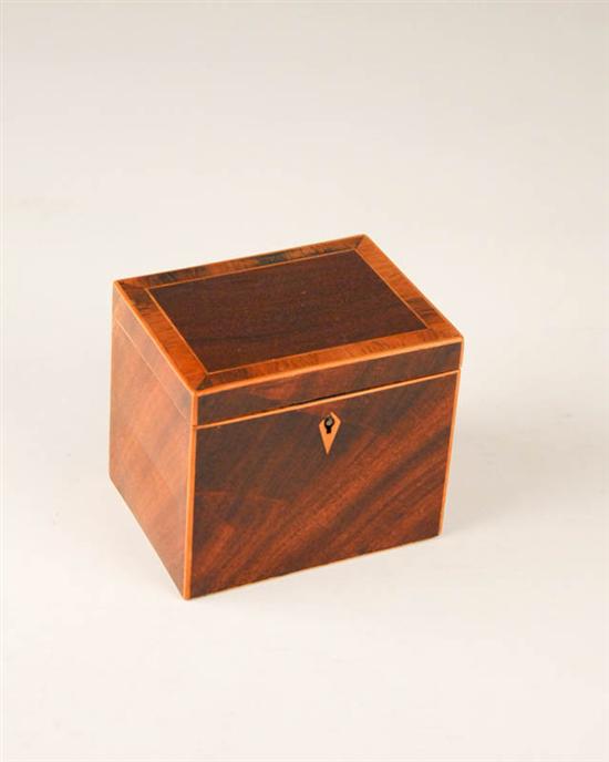 Appraisal: An E th C English Mahogany Veneered Tea Caddy with