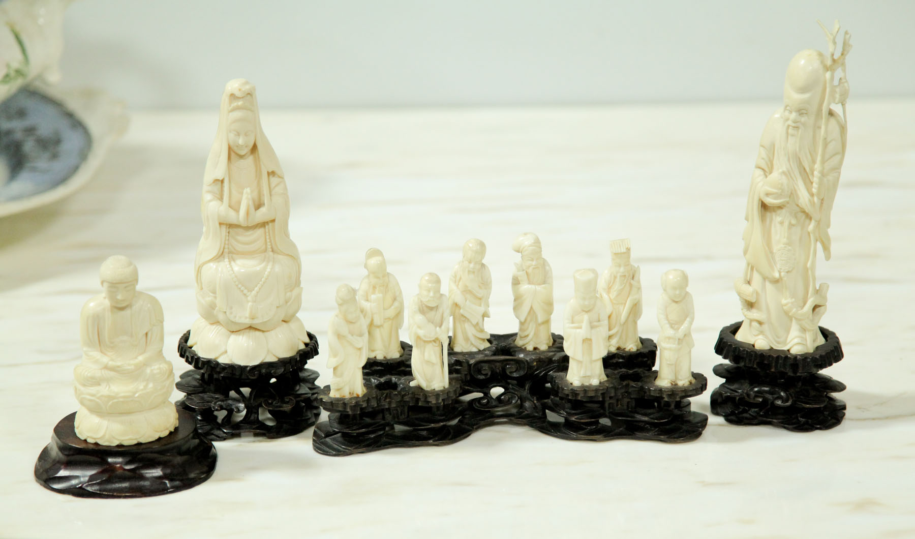 Appraisal: ELEVEN PIECES OF IVORY Asian first half th century All