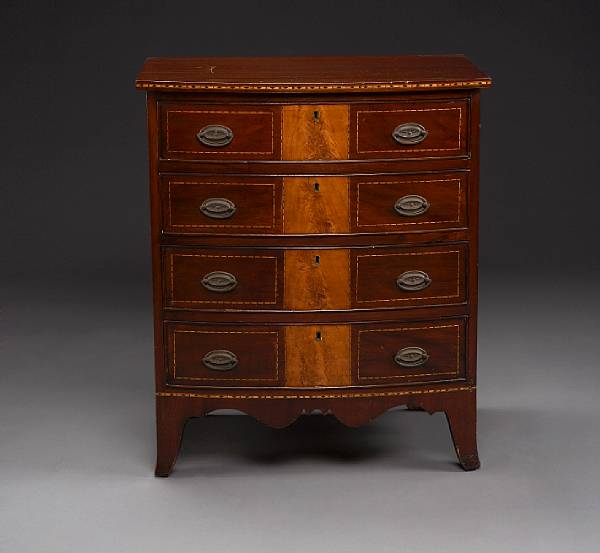 Appraisal: A Federal style inlaid mahogany chest of drawers late th