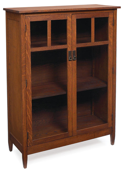 Appraisal: Arts amp Crafts bookcase two door form with divided glass