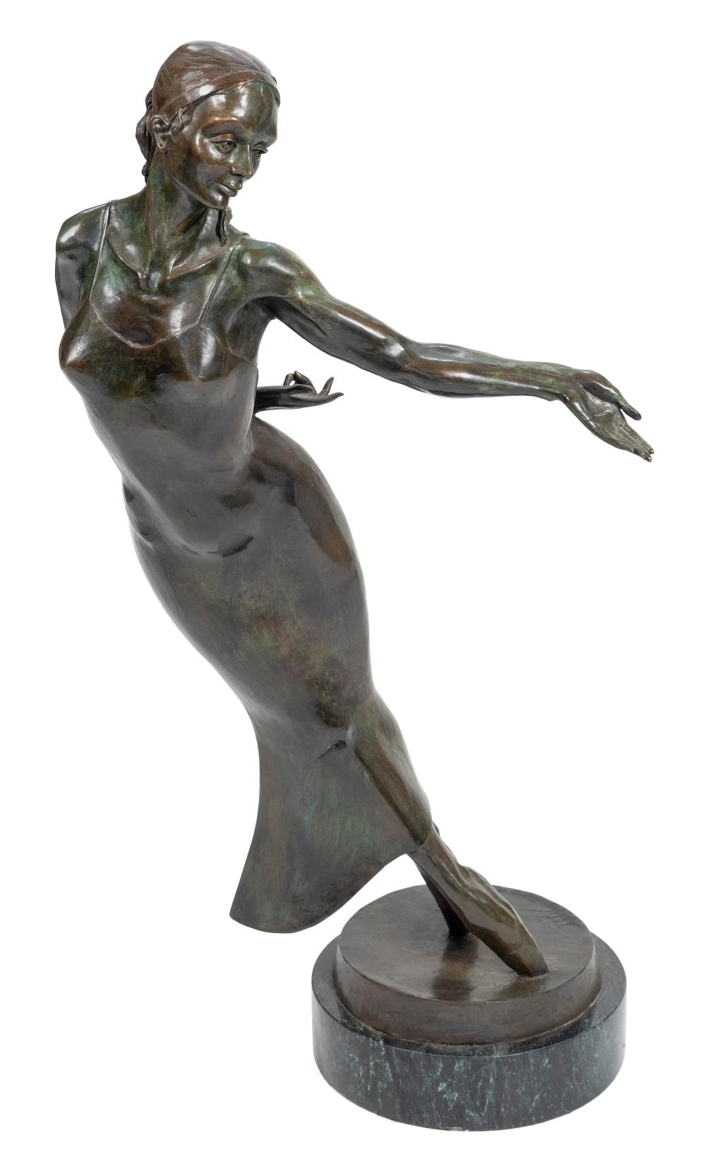 Appraisal: ANDREW W DE VRIES MASSACHUSETTS B FEMALE DANCER BRONZE ON