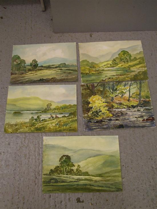 Appraisal: Keith Burtonshaw Five watercolours unknown English Landscapes all signed PROVENANCE