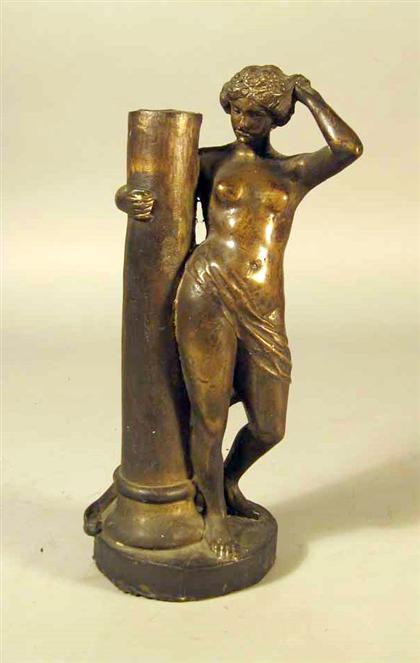 Appraisal: Classical spelter figure Modeled as a classical woman beside a