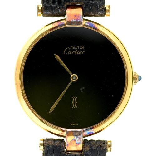 Appraisal: A Le Must de Cartier silver gilt wristwatch Vendome with