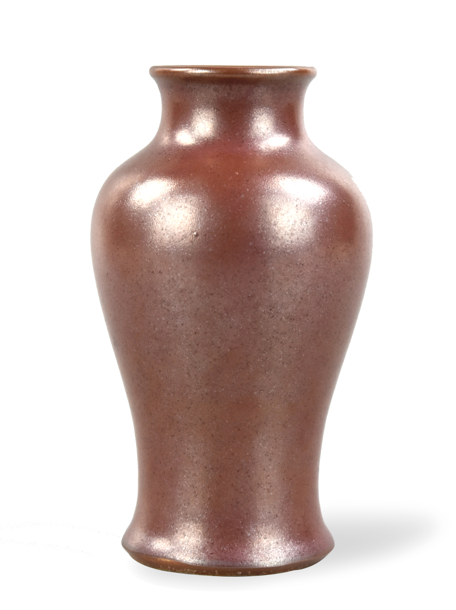 Appraisal: Chinese th C Brown Faux-bronze glazed guanyin vase rising from