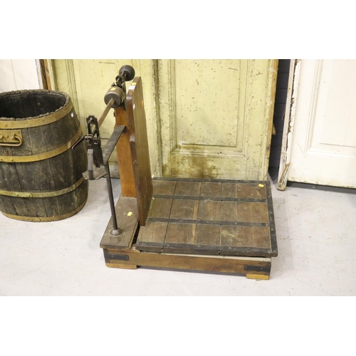 Appraisal: Set of antique French platform weighing scales approx cm H