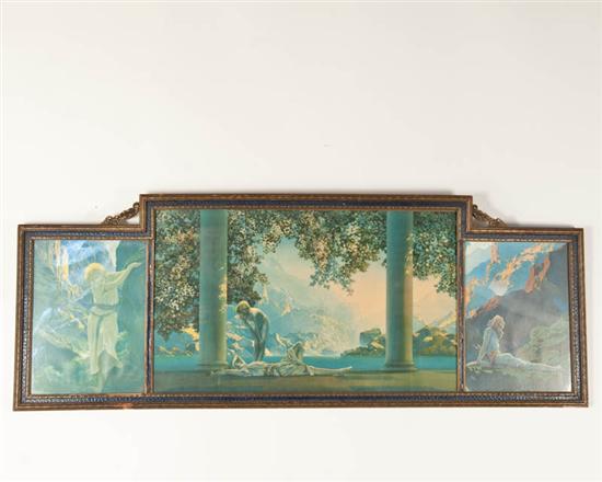 Appraisal: Maxfield Parrish Print Triptych Wild Geese x Daybreak x Canyon