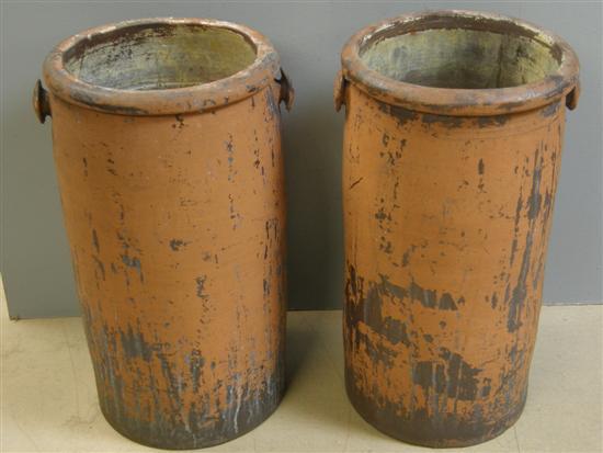 Appraisal: Pair of twin-handled pottery salt pots high diameter