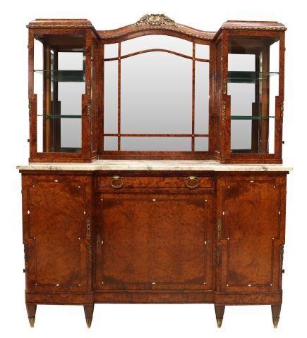 Appraisal: French Louis XVI style burlwood display sideboard early th c