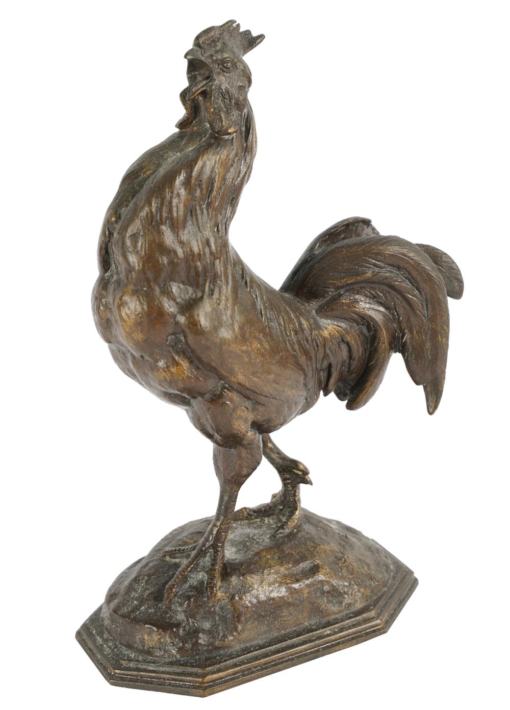 Appraisal: ANTOINE-LOUIS BARYE - ROOSTERbronze signed Barye no foundry mark inches