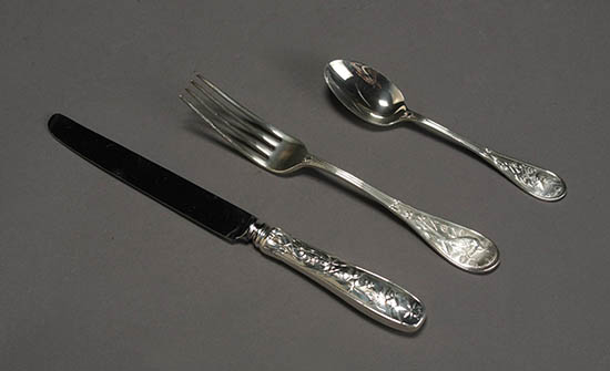 Appraisal: Tiffany Co Sterling Flat Table Service New York Audubon Pattern