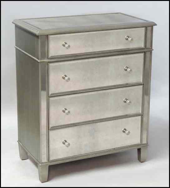 Appraisal: MIRRORED FOUR-DRAWER CHEST H '' W '' D '' Condition