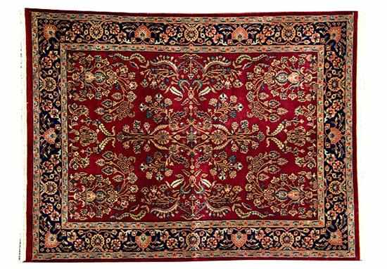 Appraisal: Kashmir-Indian Farahan carpet ' '' x ' '' Back Inquiry