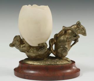 Appraisal: CHARLES VALTON FRANCE - Mice Hauling an Egg gilded bronze