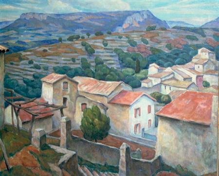 Appraisal: George Herbert Macrum American b Village in Southern France Estimate