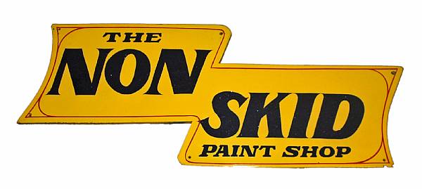 Appraisal: A Von Dutch Non-Skid Paint Shop sign painted in the