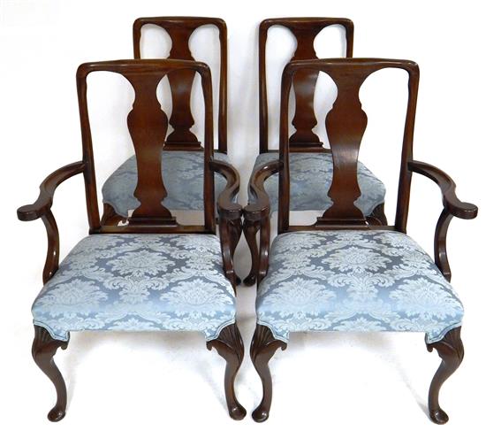 Appraisal: Four Queen Anne style dining chairs two arm and two