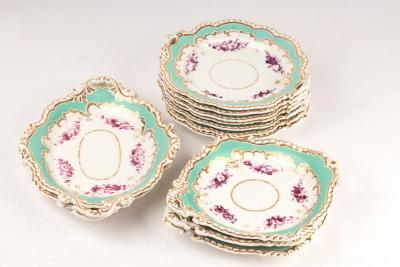 Appraisal: An English porcelain part dessert service circa pattern No painted