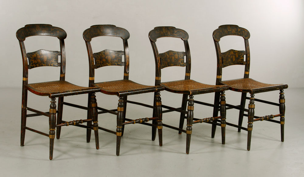 Appraisal: - th C American Stenciled Chairs Lot of four th