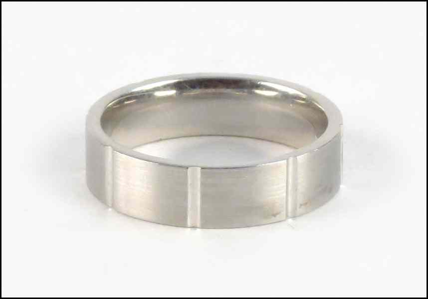 Appraisal: CONTEMPORARY BRUSHED PLATINUM RING Size Weight grams Condition No Specific