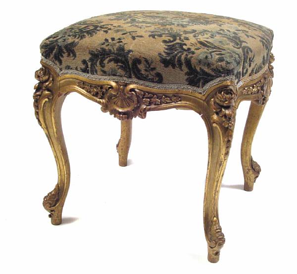 Appraisal: A Louis XV style carved stool height in width in