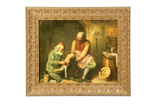 Appraisal: MEDICAL SCENE EUROPEAN SCHOOL TH CENTURY Oil on canvas unsigned