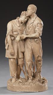 Appraisal: John Rogers Figural Group The Wounded Scout John Rogers Figural