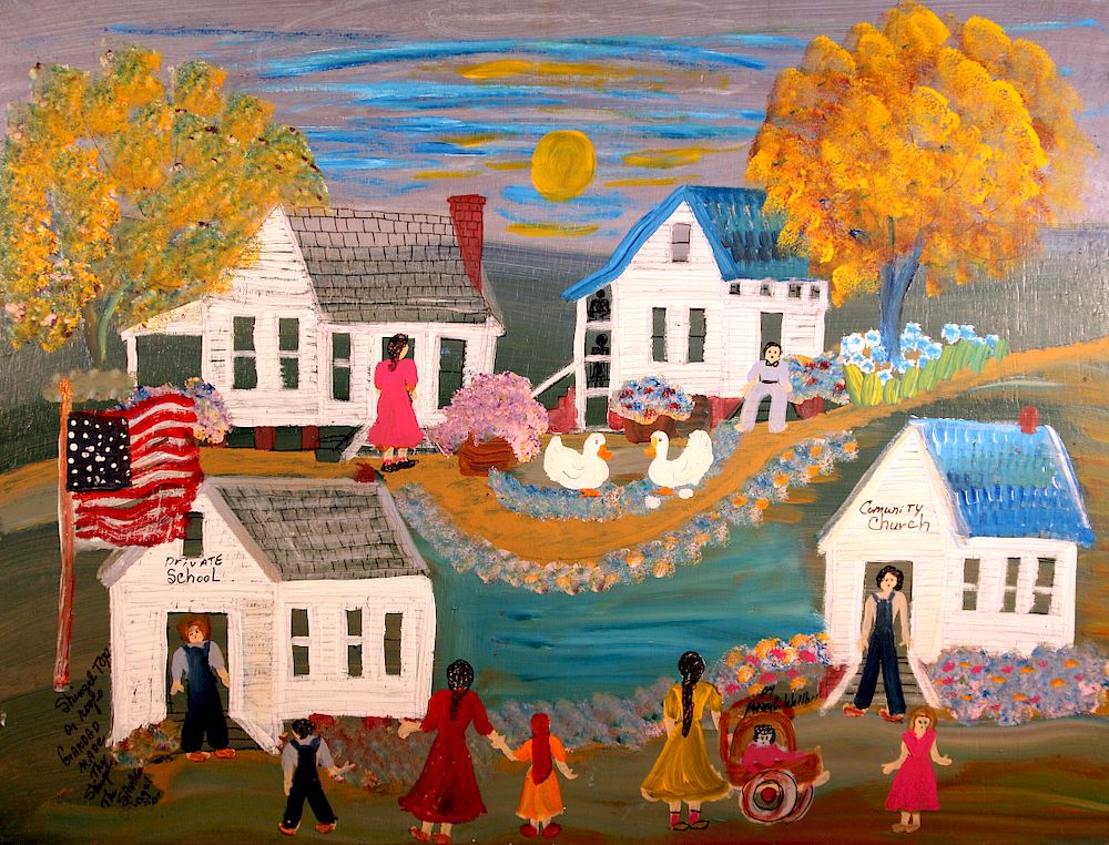 Appraisal: Outsider Art Annie Wellborn Shingle Top Roofs Wellborn Annie Geraldine