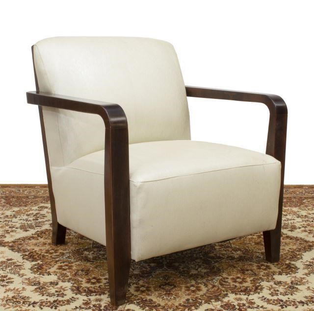 Appraisal: American Sam Moore armchair th st c having shaped wood