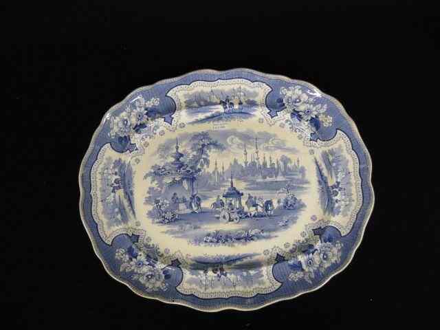 Appraisal: Adams Flow Blue Ironstone Platter ''Palestine''blue white transferware th century