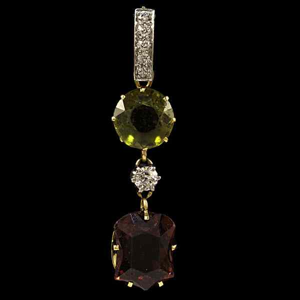 Appraisal: Tiffany Co Antique Drop Gemstone Pendant - Tiffany Co k