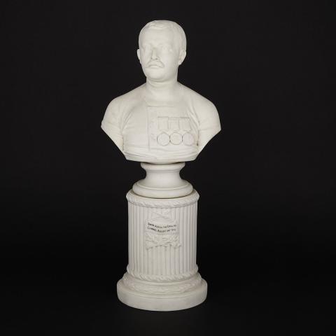 Appraisal: English Parian Bust of Captain Matthew Webb c on a