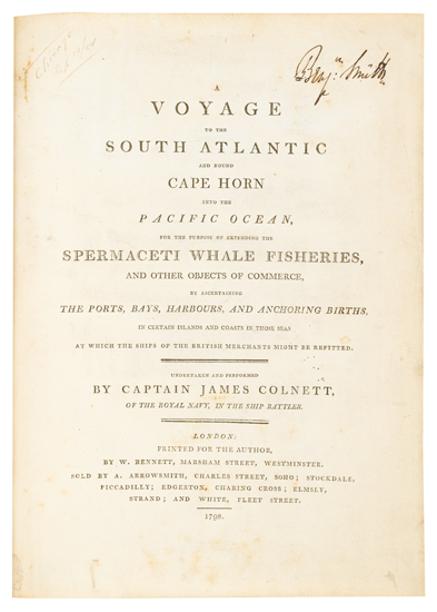 Appraisal: COLNETT JAMES A Voyage to the South Atlantic and Round