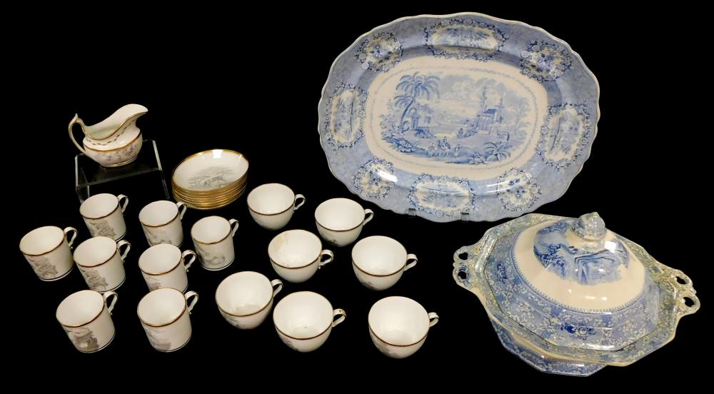 Appraisal: Spode and Staffordshire twenty-six pieces including Spode bat-printed partial porcelain