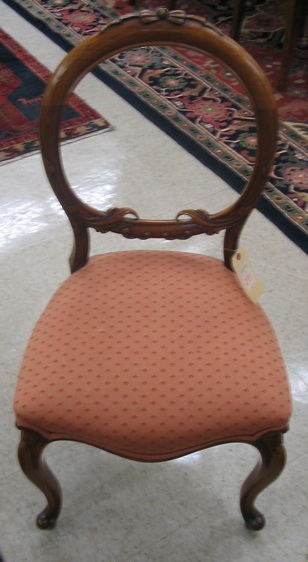 Appraisal: VICTORIAN BALLOON-BACK SIDE CHAIR Louis XV substyle American c having