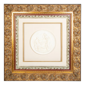 Appraisal: A Set of Three Composition Bas Relief Roundels in Giltwood