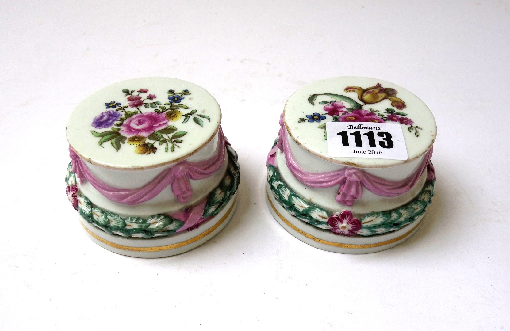 Appraisal: A pair of Meissen porcelain stands Marcolini period late th