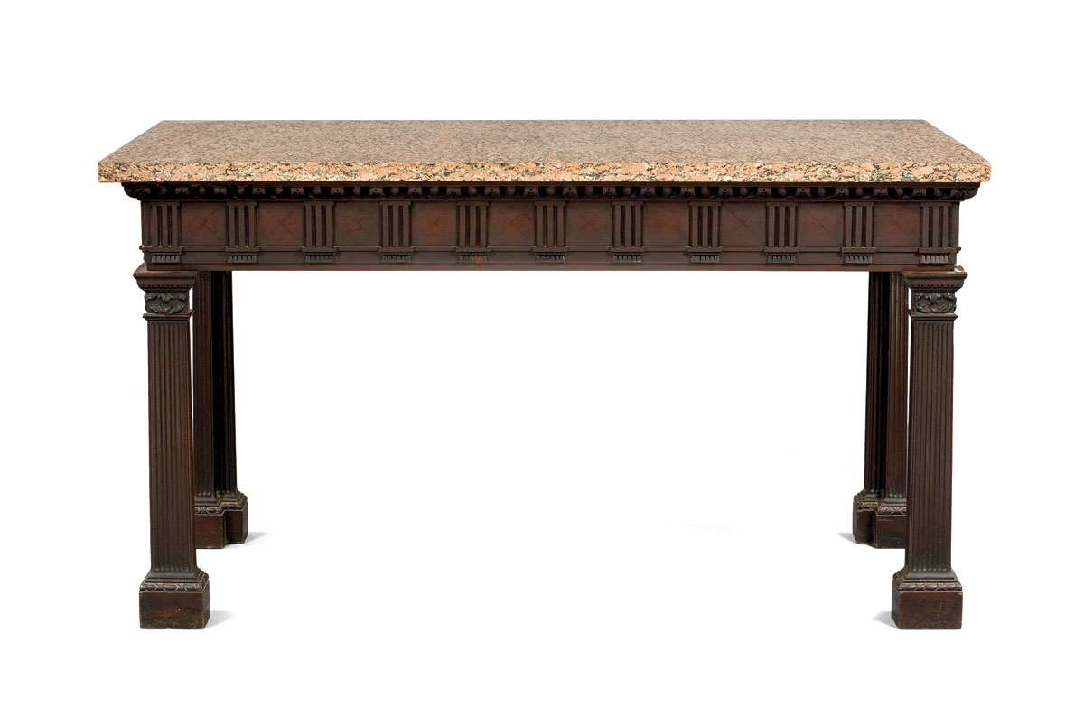 Appraisal: PAIR OF GEORGE III STYLE MARBLE TOP SLAB TABLES OF